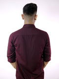 Roasted Coffee Cotton Classic Oxford Shirt (Slim Fit Formal)