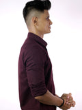 Roasted Coffee Cotton Classic Oxford Shirt (Slim Fit Formal)