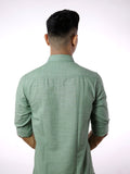 Sage Green Linen Slim Fit Shirt