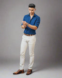 Royal Blue Linen Slim Fit Shirt