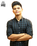 Olive & Black Slim Fit Check Flannel Shirt
