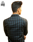Olive & Black Slim Fit Check Flannel Shirt