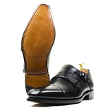 Signature Good Year Welted Cap-Toe Monk-Straps by Boseden