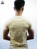 Beige Basic Crew/Round Neck T-Shirt