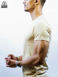 Beige Basic Crew/Round Neck T-Shirt