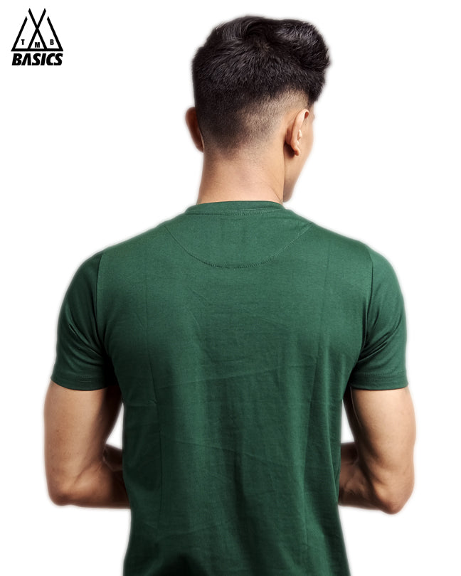Bottle Green Henley T-Shirt – TMB Basics - Main Image