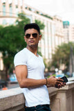 White Basic V-Neck T-Shirt