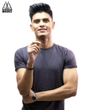 Slate Grey Basic Crew/Round Neck T-Shirt