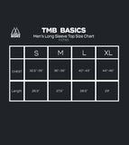 TMB Basics Men's Long Sleeve Top Size Chart, Size Measurements in Inches