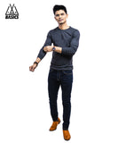 Stealth Grey Long Sleeve T-Shirt With Cuff