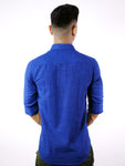 Royal Blue Linen Slim Fit Shirt