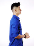 Royal Blue Linen Slim Fit Shirt