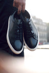 Signature Black Leather Sneakers by Boseden